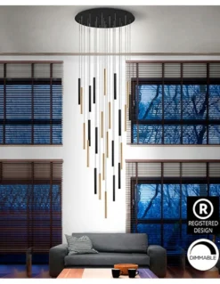 Lámpara colgante Varas – Schuller – Diseño elegante con 25 luces, disponible en 2 tamaños