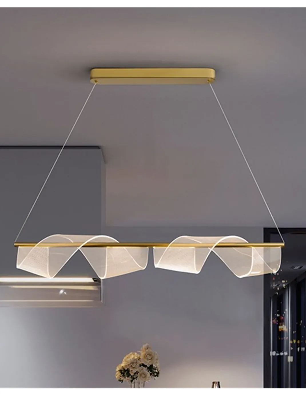 Lámpara colgante Velas – Schuller – Diseño decorativo con difusor microimpreso curvado