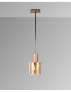 Lámpara colgante Venize - Schuller - Pantalla de cristal ámbar