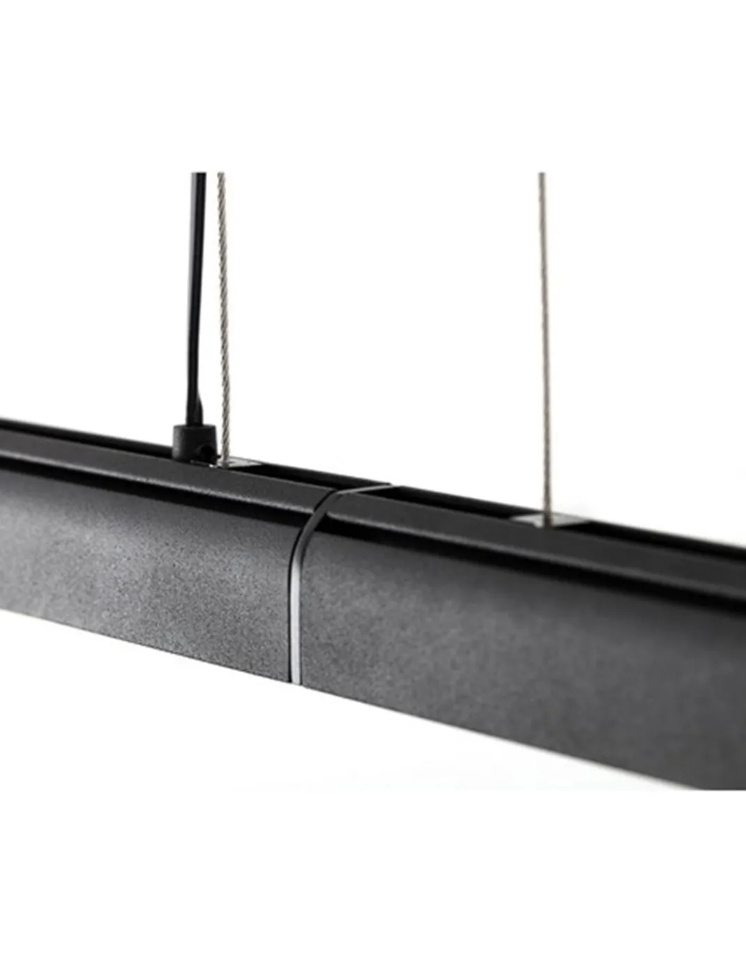 Lámpara colgante Vico - Faro - Lámpara lineal negra, florón empotrable