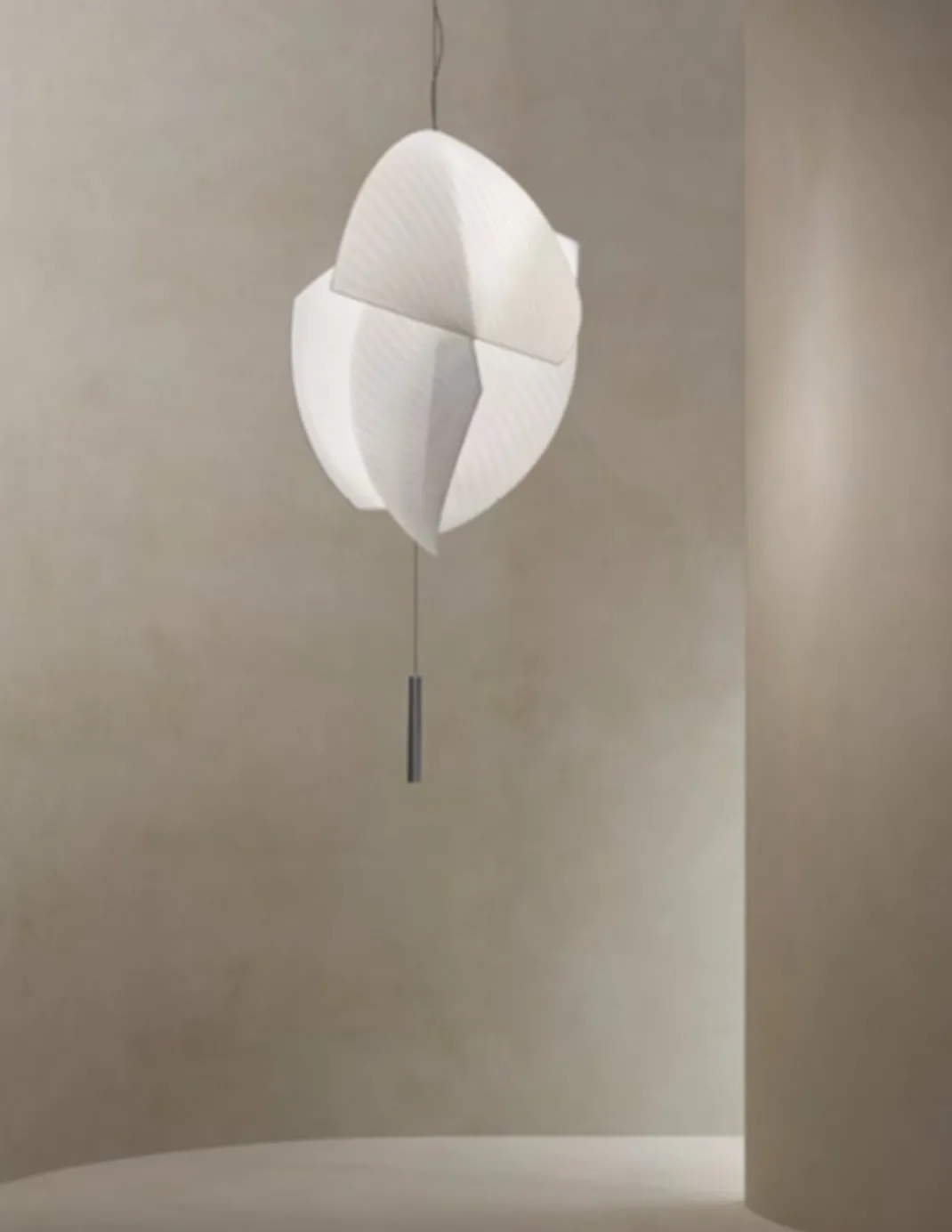 Lámpara colgante Voiles - LedsC4 - Lámpara de papel japonés, diseño artístico