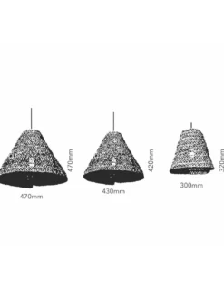 Lámpara colgante Volcano – Fokobu – Pantalla de fibra natural, disponible en 3 tamaños