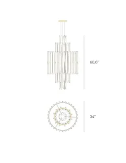 Lámpara colgante Voliere - LZF - Diseño artesanal y sofisticado, chapa de madera, estilo Art decó