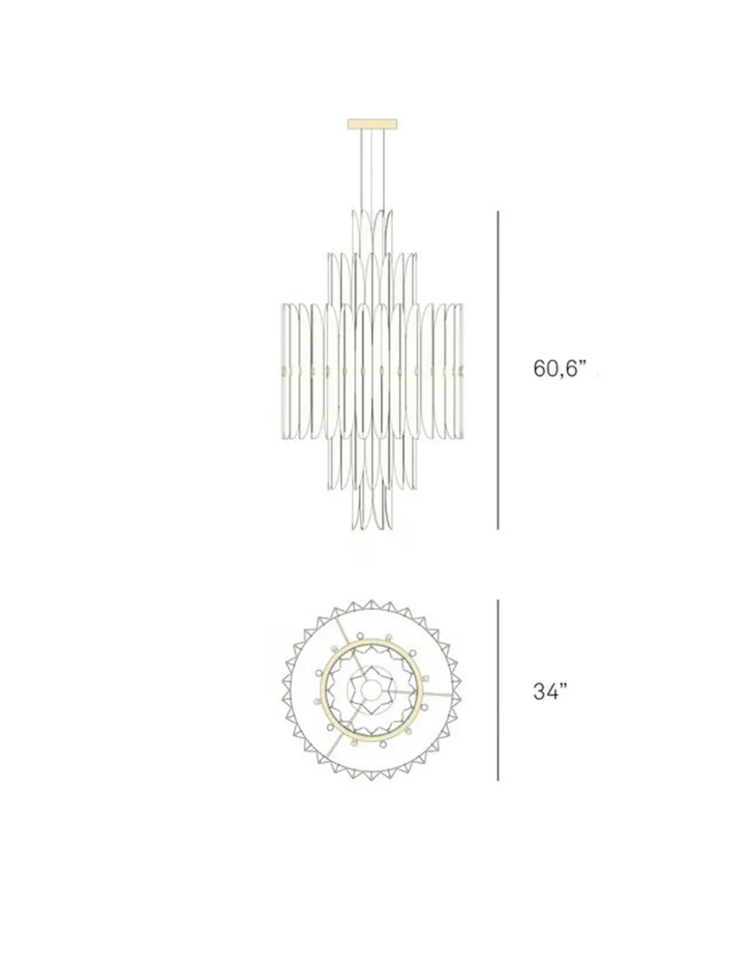 Lámpara colgante Voliere - LZF - Diseño artesanal y sofisticado, chapa de madera, estilo Art decó