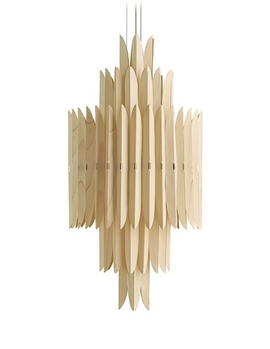 Lámpara colgante Voliere - LZF - Diseño artesanal y sofisticado, chapa de madera, estilo Art decó