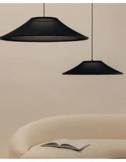 Lámpara colgante Warp Base - Arkoslight - Diseño moderno con pantalla textil translúcida