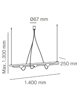 Lámpara colgante Wire - Milan - Lámpara acústica de diseño lineal