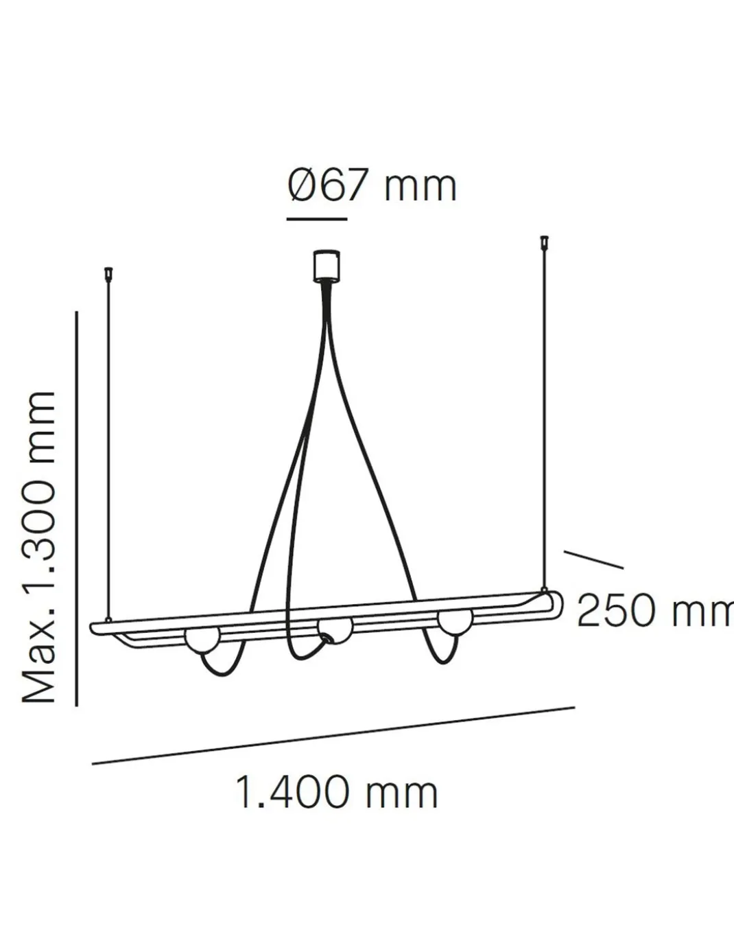 Lámpara colgante Wire - Milan - Lámpara acústica de diseño lineal