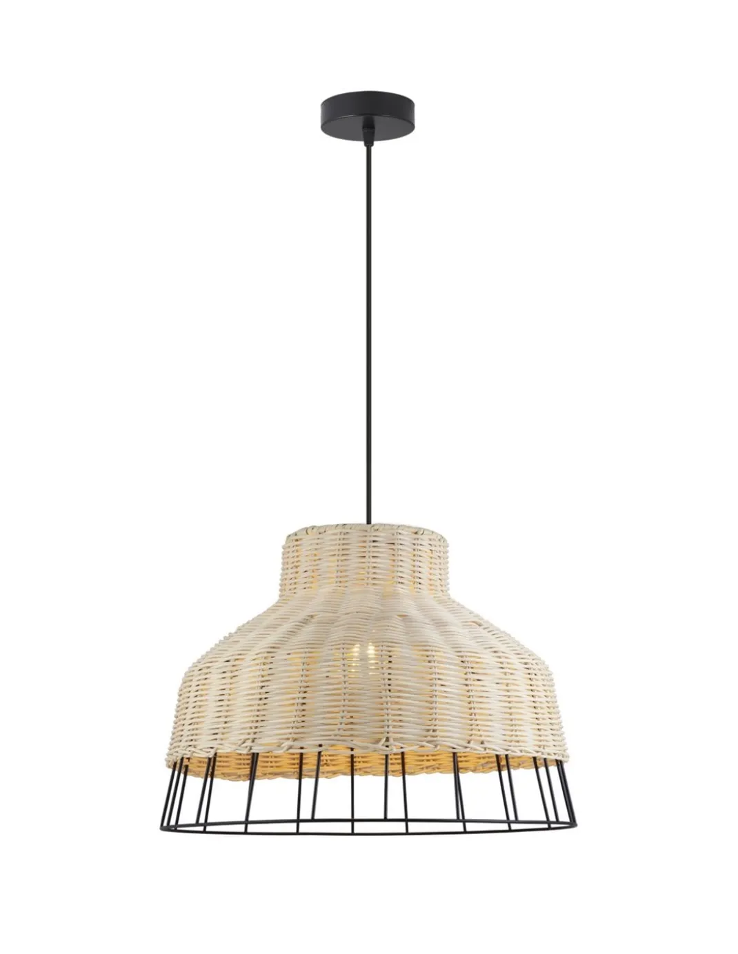 Lámpara colgante Yada – AJP – Pantalla de ratán natural y metal