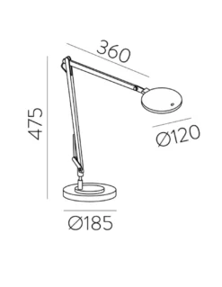 Lámpara de escritorio Luxa - ACB - Lámpara orientable negra, LED regulable