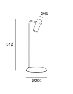 Lámpara de escritorio Nude Curved – LedsC4 – Disponible en 3 colores, Cabezal orientable
