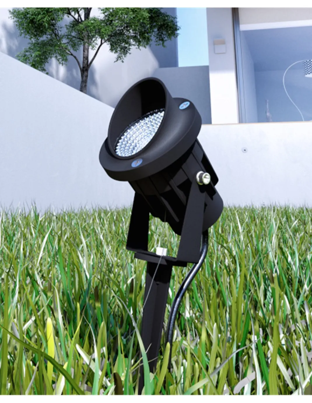 Lámpara de exterior de suelo Fade - Beneito & Faure - Moderno proyector estaca LED, IP65