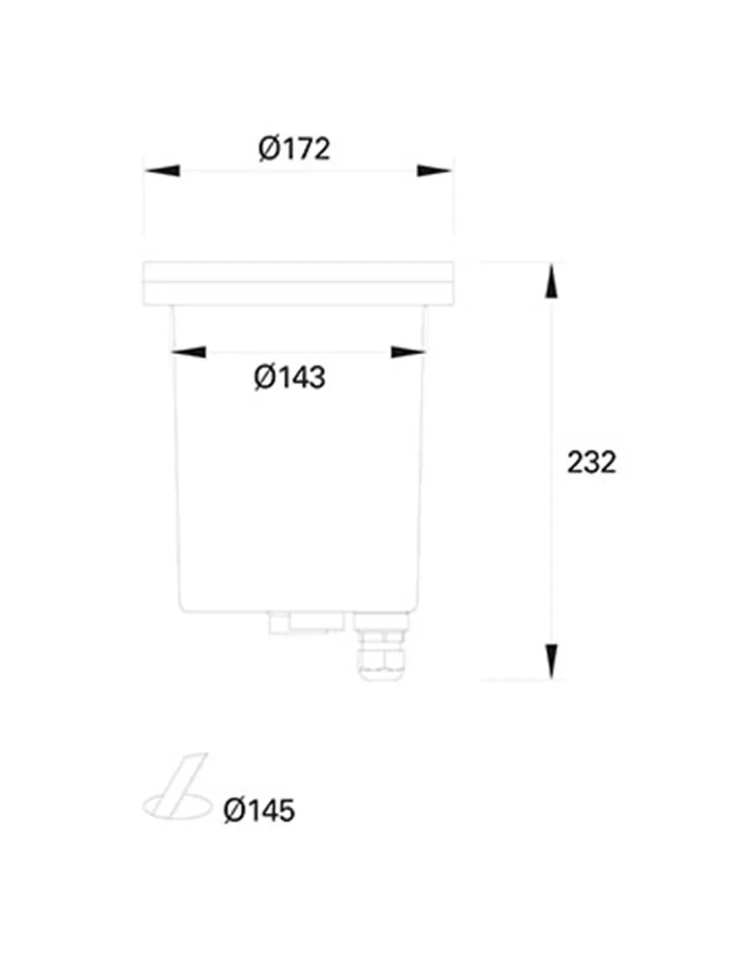 Lámpara de exterior para suelo Tidian – FORLIGHT – Foco negro E27, Apto para ambientes salinos, Diámetro: 17,2 cm