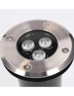 Lámpara de exterior para suelo Ringo – FORLIGHT – Foco de acero inoxidable, LED 3000K o 4000K, Diámetro: 11 cm