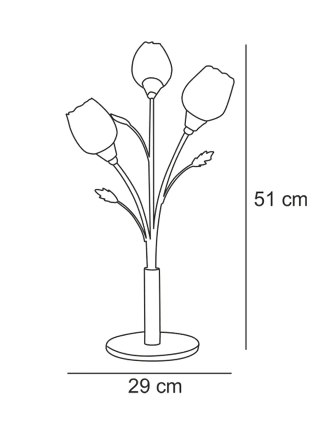Lámpara de mesa Adriana - IDP Lampshades - Diseño elegante de flores, estilo neoclásico, color plateado