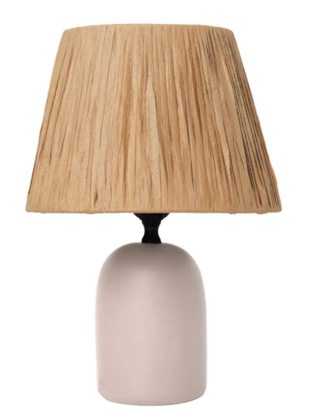 Lámpara de mesa Alezio - IDP Lampshades - Lámpara de cerámica, pantalla de rafia