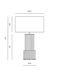 Lámpara de mesa Atina - Aromas - Lámpara de cristal verde mole, Pantalla blanca incluida
