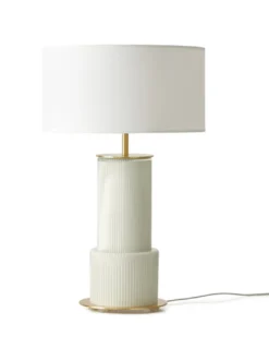 Lámpara de mesa Atina - Aromas - Lámpara de cristal verde mole, Pantalla blanca incluida