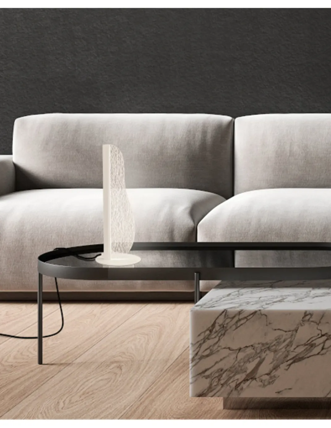 Lámpara de mesa Bianca – Mantra – Lámpara decorativa blanca, LED 3000K