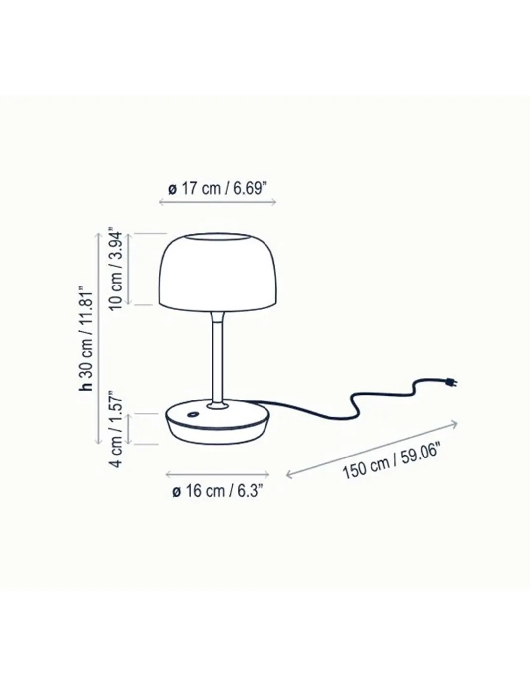 Lámpara de mesa Bol – Bover – Lámpara con brillo ajustable, LED 1200 lm 2700K