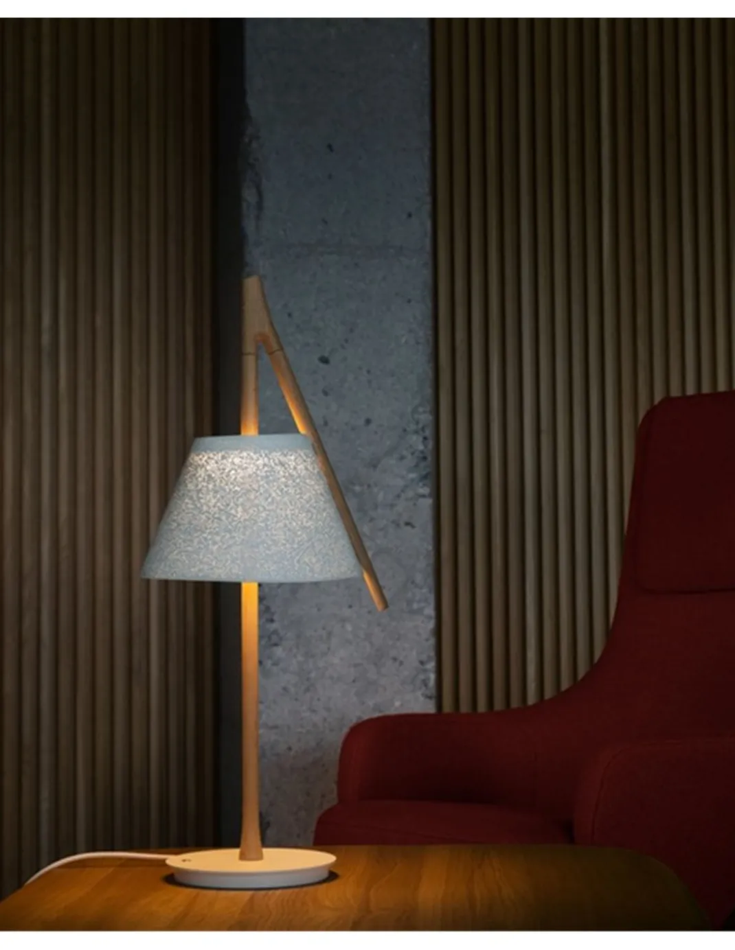 Lámpara de mesa Cambo – a-emotional light – Lámpara de diseño de acero inoxidable+madera de haya, Altura: 64 cm, LED Regulable 2