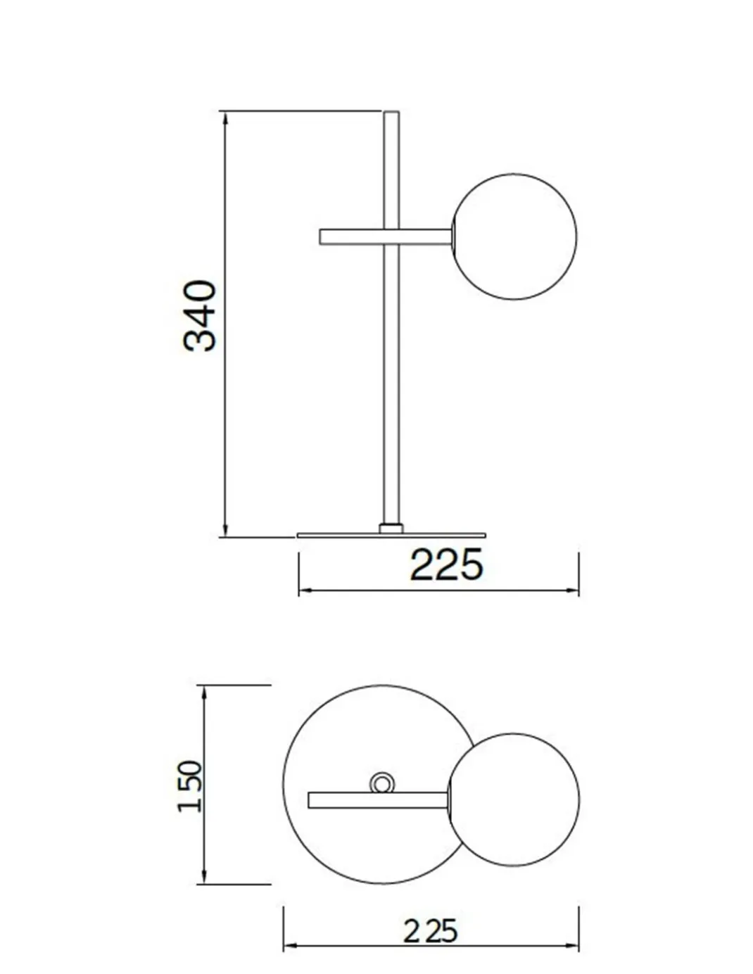 Lámpara de mesa Cellar – Mantra – Lámpara bola, G4, Negra