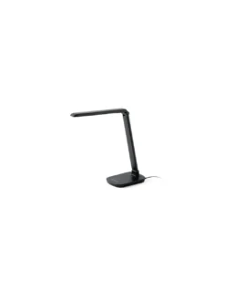 Lámpara de mesa de ABS LED regulable en intensidad con enchufe para USB en negro 4000K – Anouk – Faro