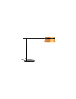 Lámpara de mesa de metal y madera LED orientable 350º y regulable en intensidad 2700K – Loop – Faro