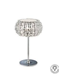 Lámpara de mesa Diamond – Schuller – Pantalla de cristal, acabado cromo
