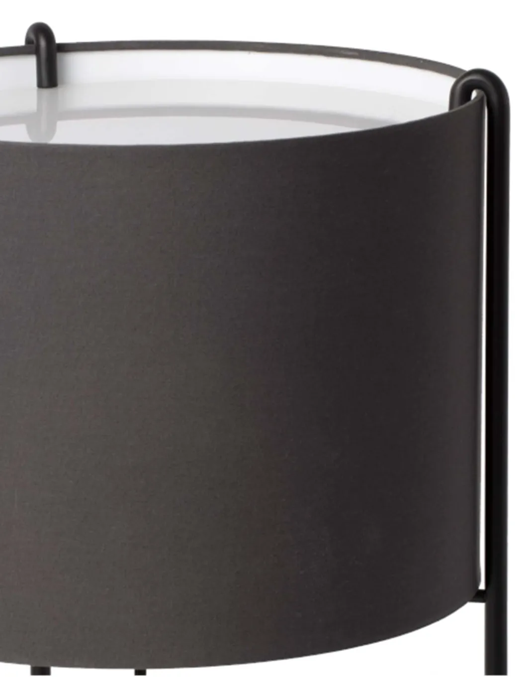 Lámpara de mesa Drum - Faro - Diseño moderno con pantalla gris oscura