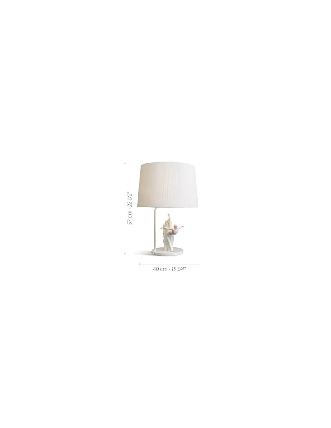 Lámpara de mesa Giselle arabesco - Lladró - Lámpara de porcelana y pantalla de tela
