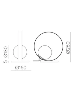 Lámpara de Mesa Halo - ACB - Lámpara bola de mesa en dorada o negro