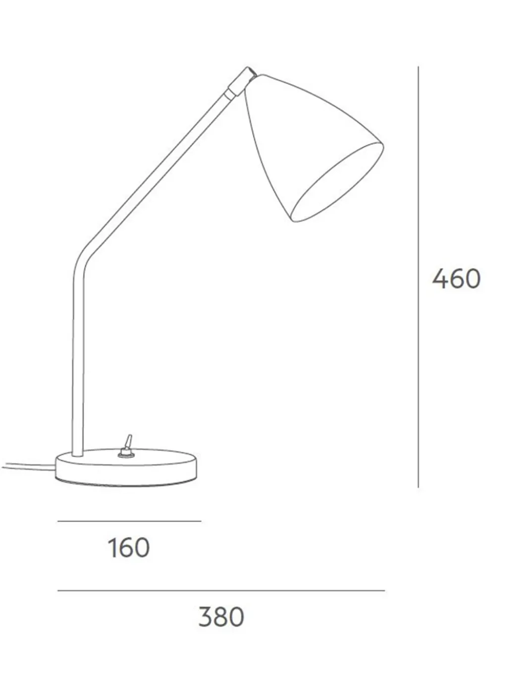 Lámpara de mesa Hat – Massmi – Lámpara de metal hierro pintado, Cable 1 metro negro