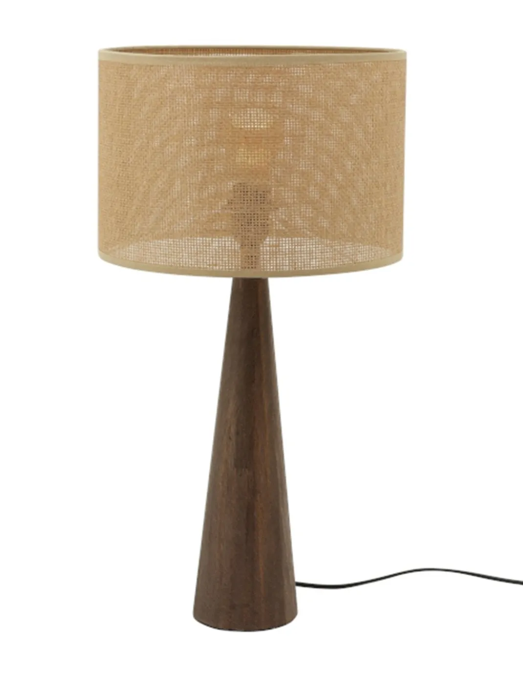 Lámpara de mesa Honorine - IDP Lampshades - Diseño madera y jute
