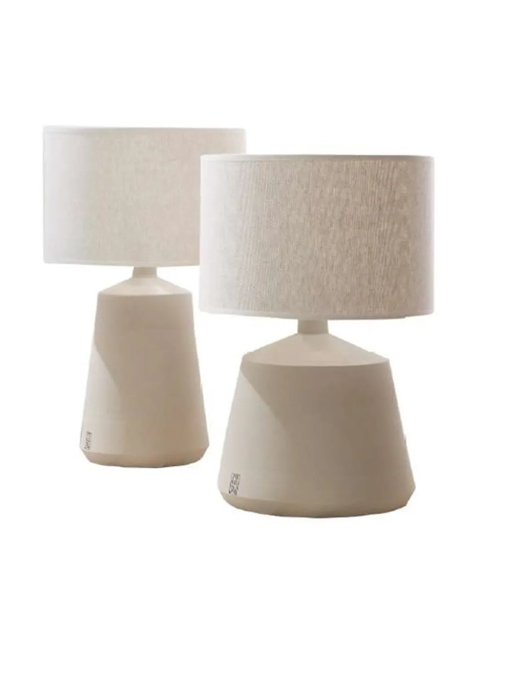 Lámpara de mesa Ibiza – Fokobu – Lámpara de cerámica con pantalla blanca