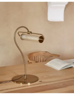 Lámpara de mesa Ison – Aromas – Lámpara clásica de vidrio estriado, LED 27leRegulable
