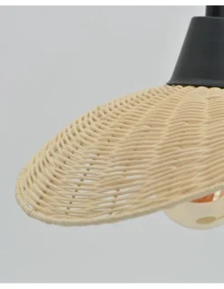 Lámpara de mesa Kasteli - IDP Lampshades - Lámpara boho chic natural de mimbre