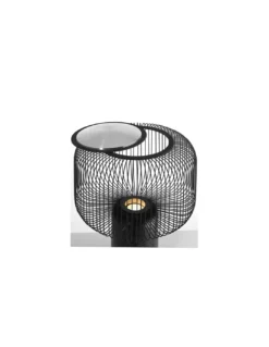 Lámpara de mesa Keshi - B.lux - Lámpara jaula negra con base de mármol