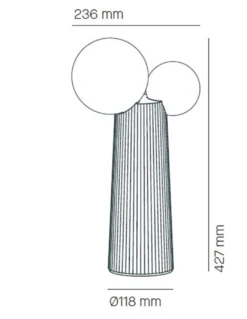 Lámpara de mesa Land - Milán - Lámpara de cerámica y 2 esferas de cristal