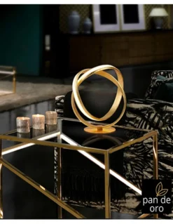 Lámpara de mesa Lazas – Schuller – Diseño minimalista con acabado pan de oro