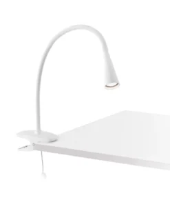 Lámpara de mesa Lena – Faro – Lámpara con pinza para escritorio en blanco o negro