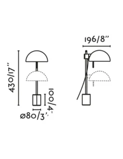 Lámpara de mesa Matilda - Faro - Pantalla orientable y regulable en altura