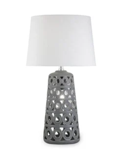 Lámpara de mesa Monaco - AJP - Lámpara de cerámica con pantalla blanca