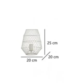 Lámpara de mesa Mursi - AJP - Diseño blanco vintage, lámpara jaula