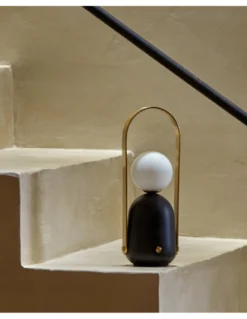 Lámpara de mesa Nano - Aromas - Lámpara portátil LED de lectura, diseño original estilo vintage, mármol negro mate y dorado