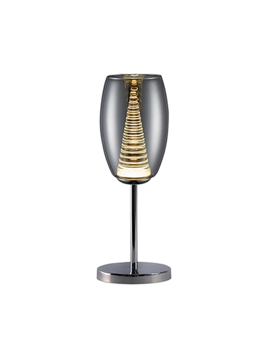 Lámpara de mesa Nebula – Schuller – Lámpara de metal cromo, doble tulipa