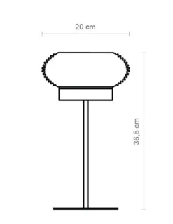 Lámpara de mesa Niuet – Luxcambra – Pantalla de mimbre natural, altura: 36,5 cm