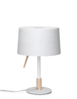 Lámpara de mesa Nordic – Massmi – Lámpara de estilo nórdica, Pantalla de madera, 2 tamaños