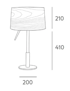 Lámpara de mesa Nordic – Massmi – Lámpara de estilo nórdica, Pantalla de madera, 2 tamaños