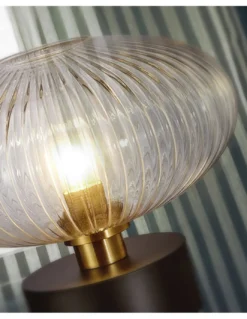 Lámpara de mesa Norma – Schuller – Diseño elegante, tulipa de cristal transparente